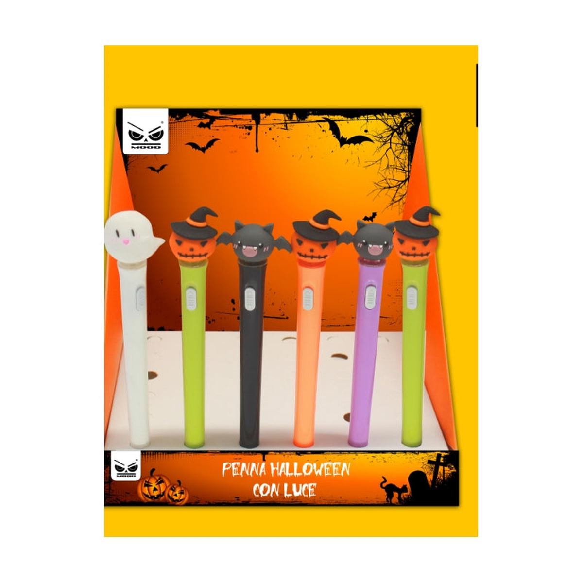 Black LED Pen with Halloween Light, Assorted Patterns