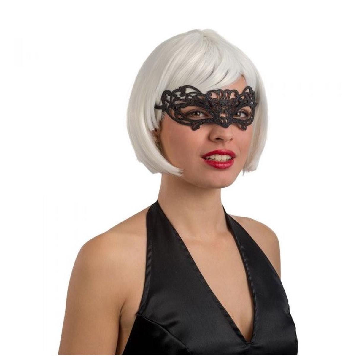 Black Macram Fabric Halloween and Carnival Mask