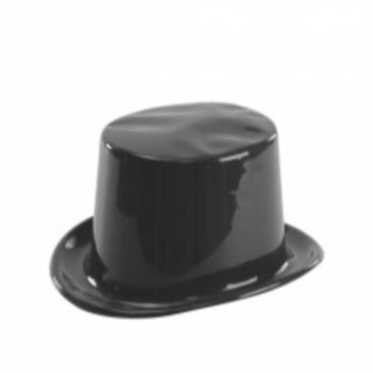 Black Plastic Top Hat - Carnival Hats