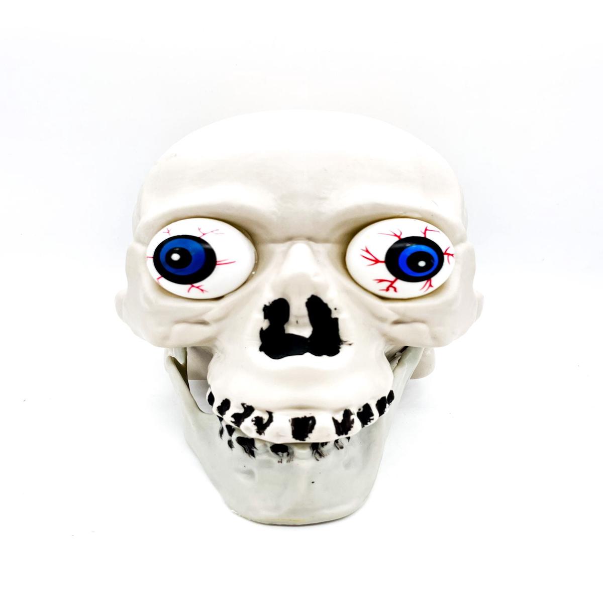 Skull With Glowing Eyes 17cm Halloween Ornaments