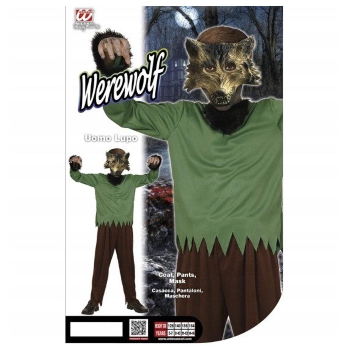 Werewolf Halloween Costume for Kids with Green Shirt