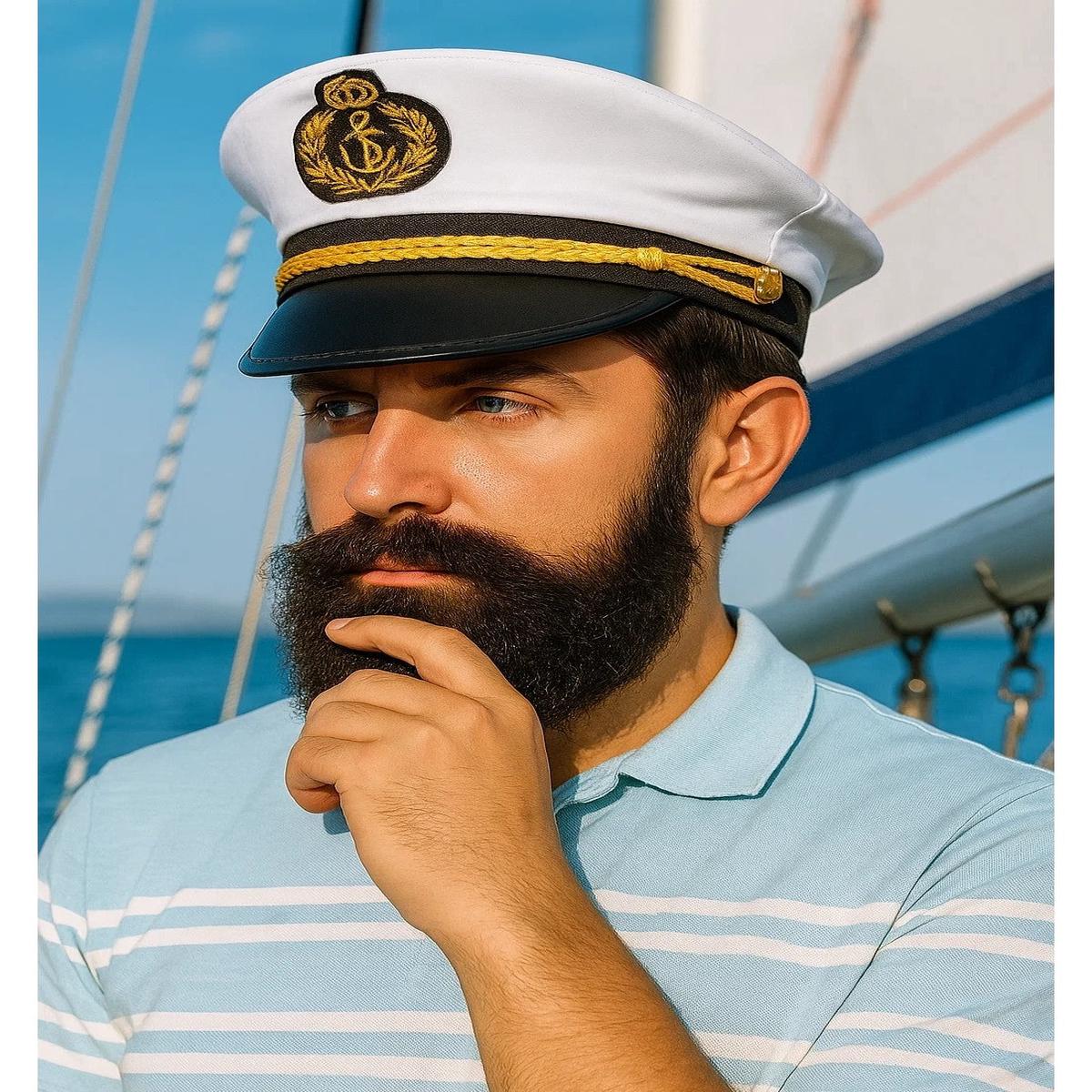 White Captain Hat for Cruise Ship Halloween and Carnival