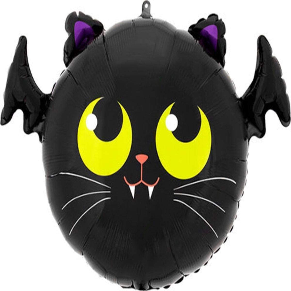 60x72cm Metal Foil Balloon with Bat Cat Halloween Ornaments