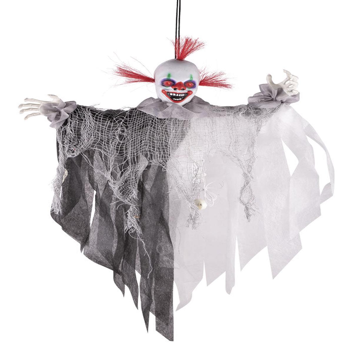 Animated Clown Halloween Decoration with Sounds and Lights 60cm