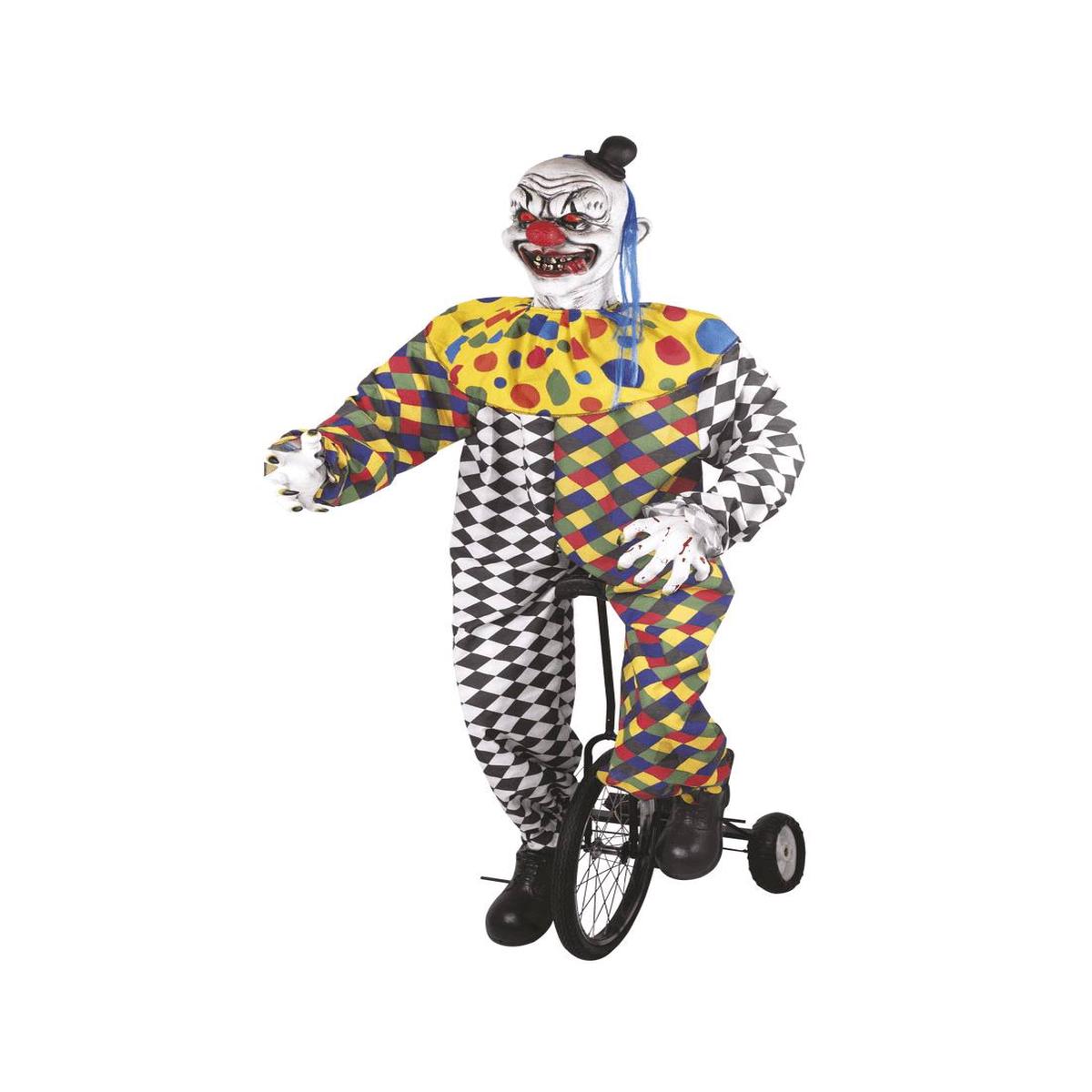 Animated Clown on Tricycle with Sounds and Movement 175cm Halloween Ornaments