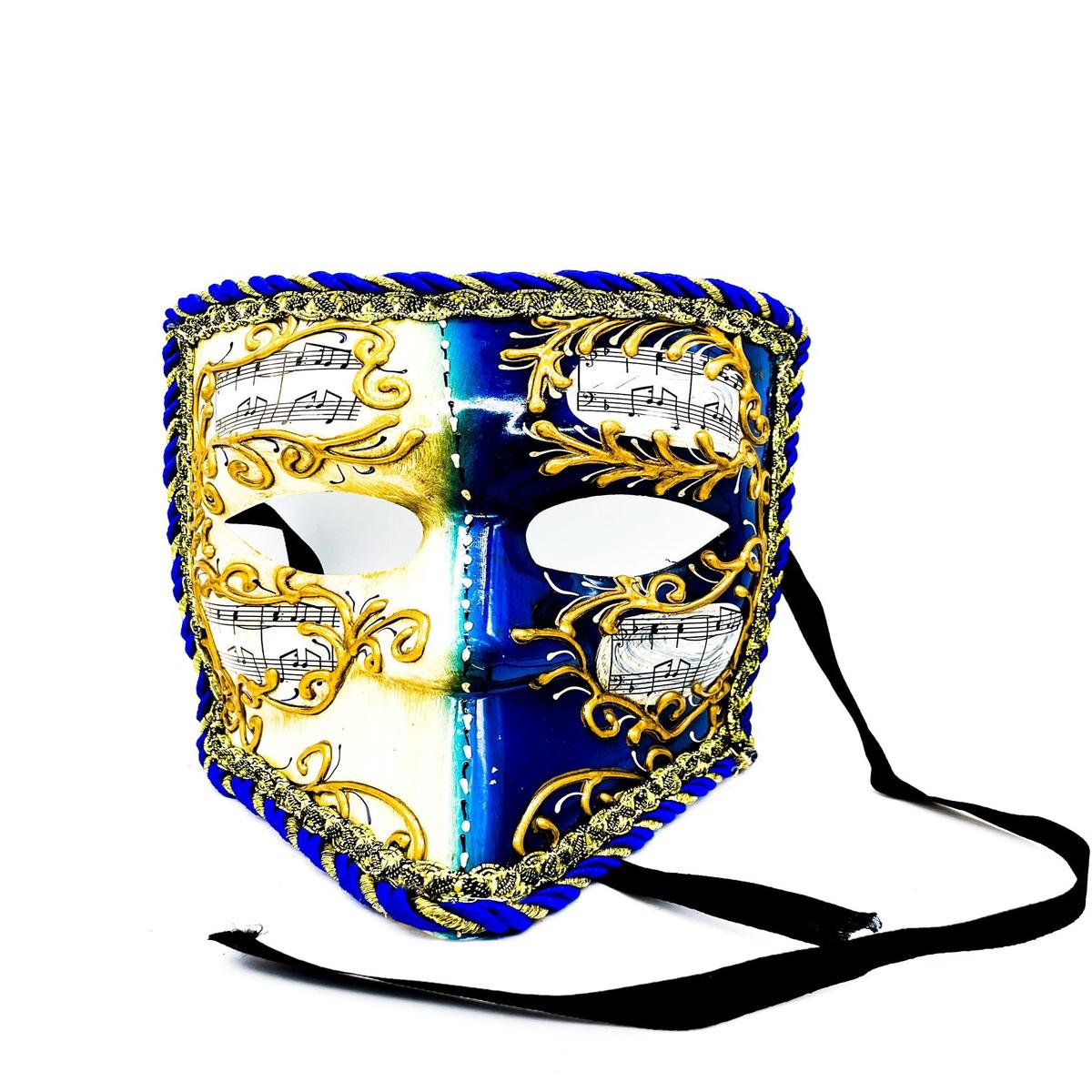 Beige and Blue Venetian Mask Decorated Carnival Masks