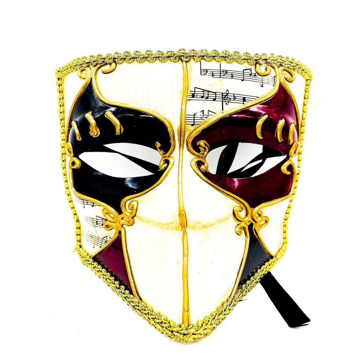 Beige and Bordeaux Venetian Mask Decorated Carnival Masks