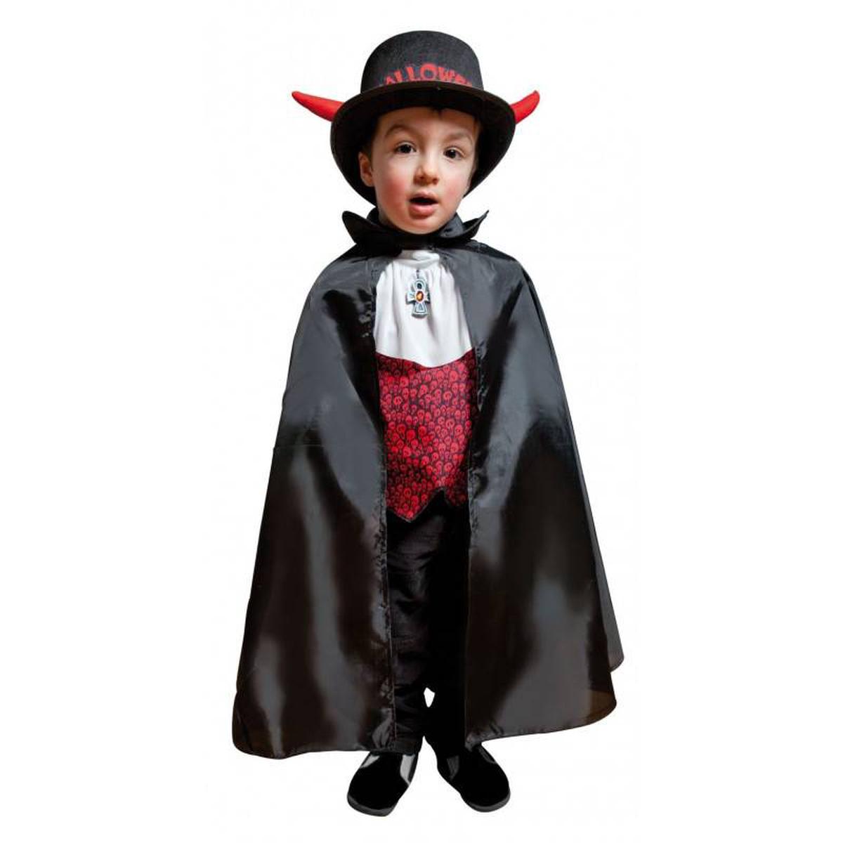 Black Cloak 60cm with Collar for Children Halloween Accessories