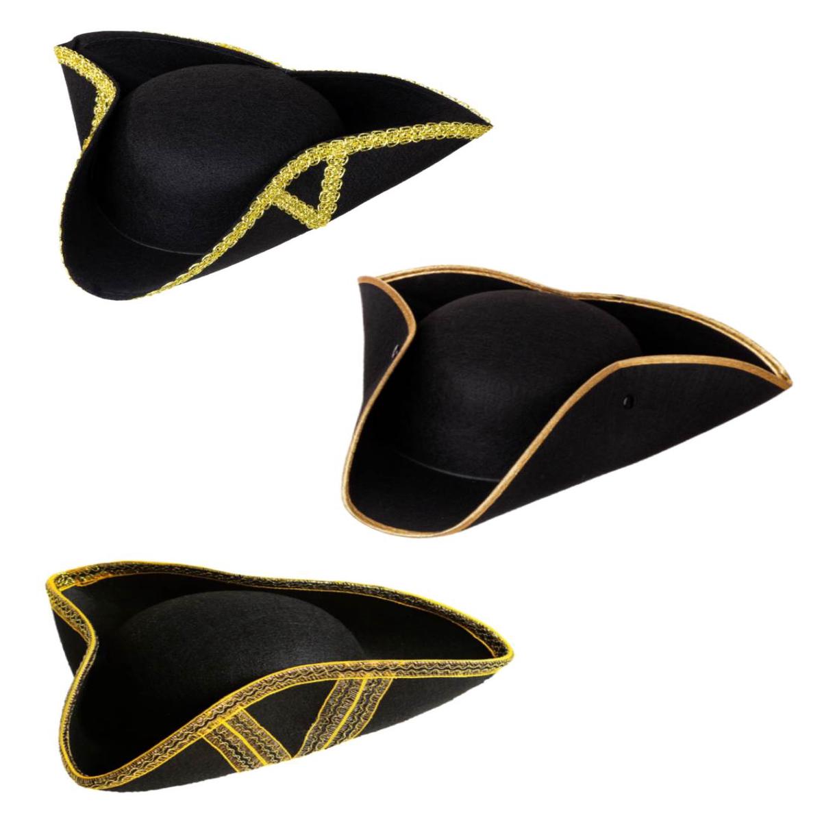Black Felt Tricorn Hat