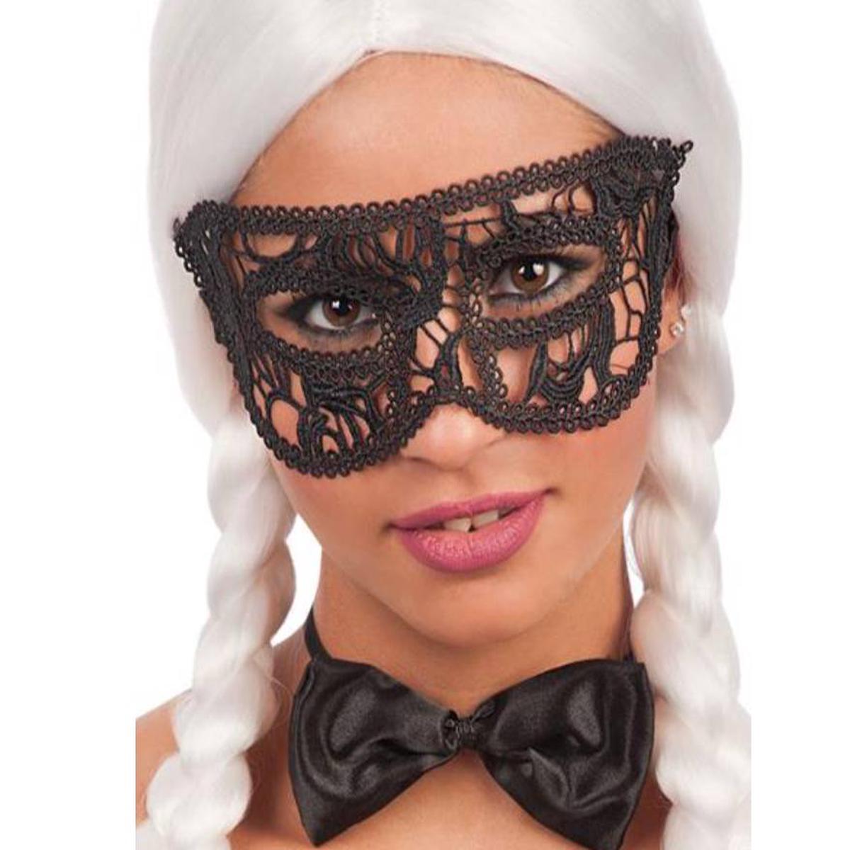 Black Macram Fabric Eye Mask