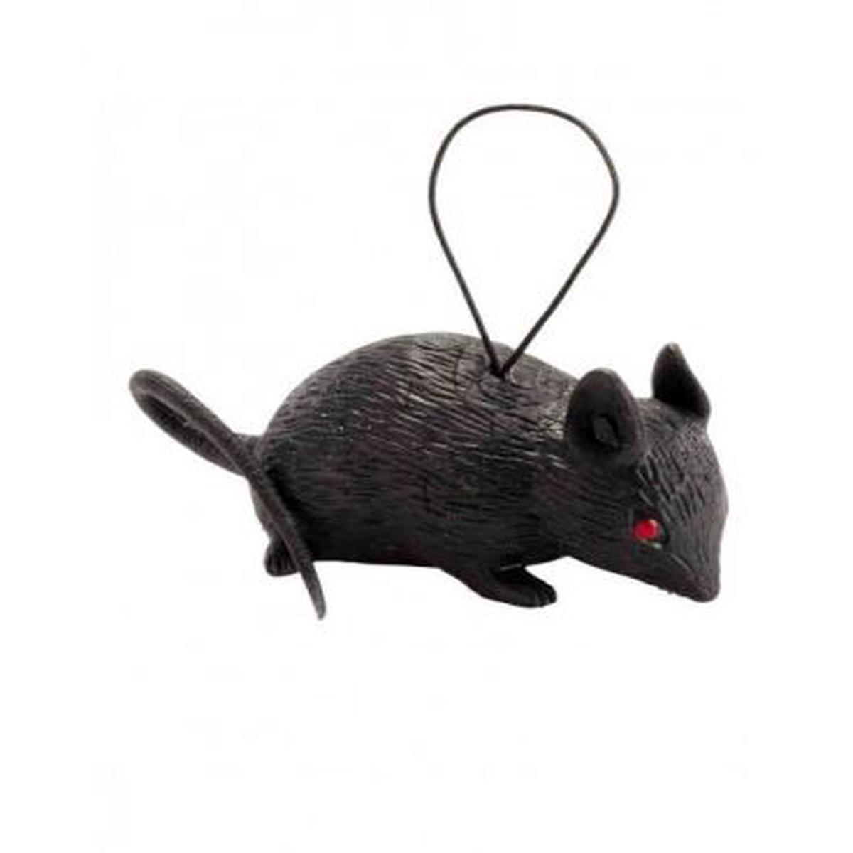Black Mouse Red Eyes Halloween Ornament