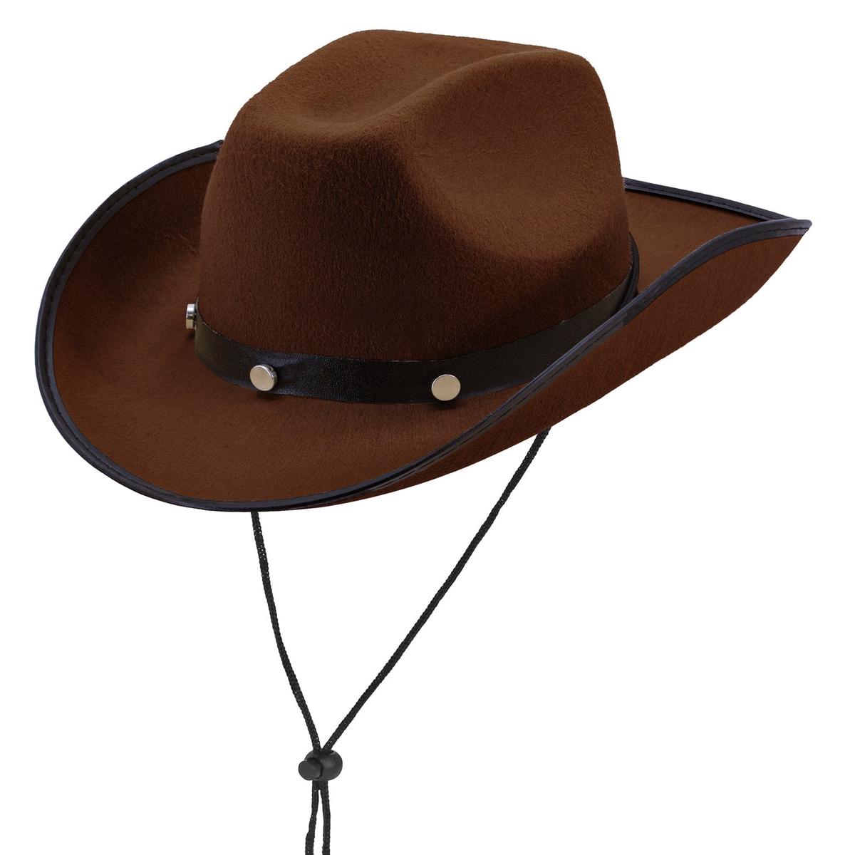 Brown Cowboy Hat with Felt Studs Carnival Accessories