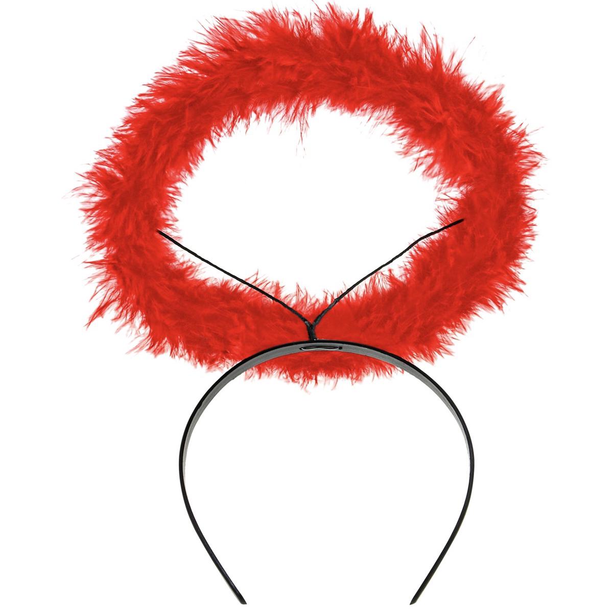 Red Marabou Halo Headband Halloween and Carnival Accessory