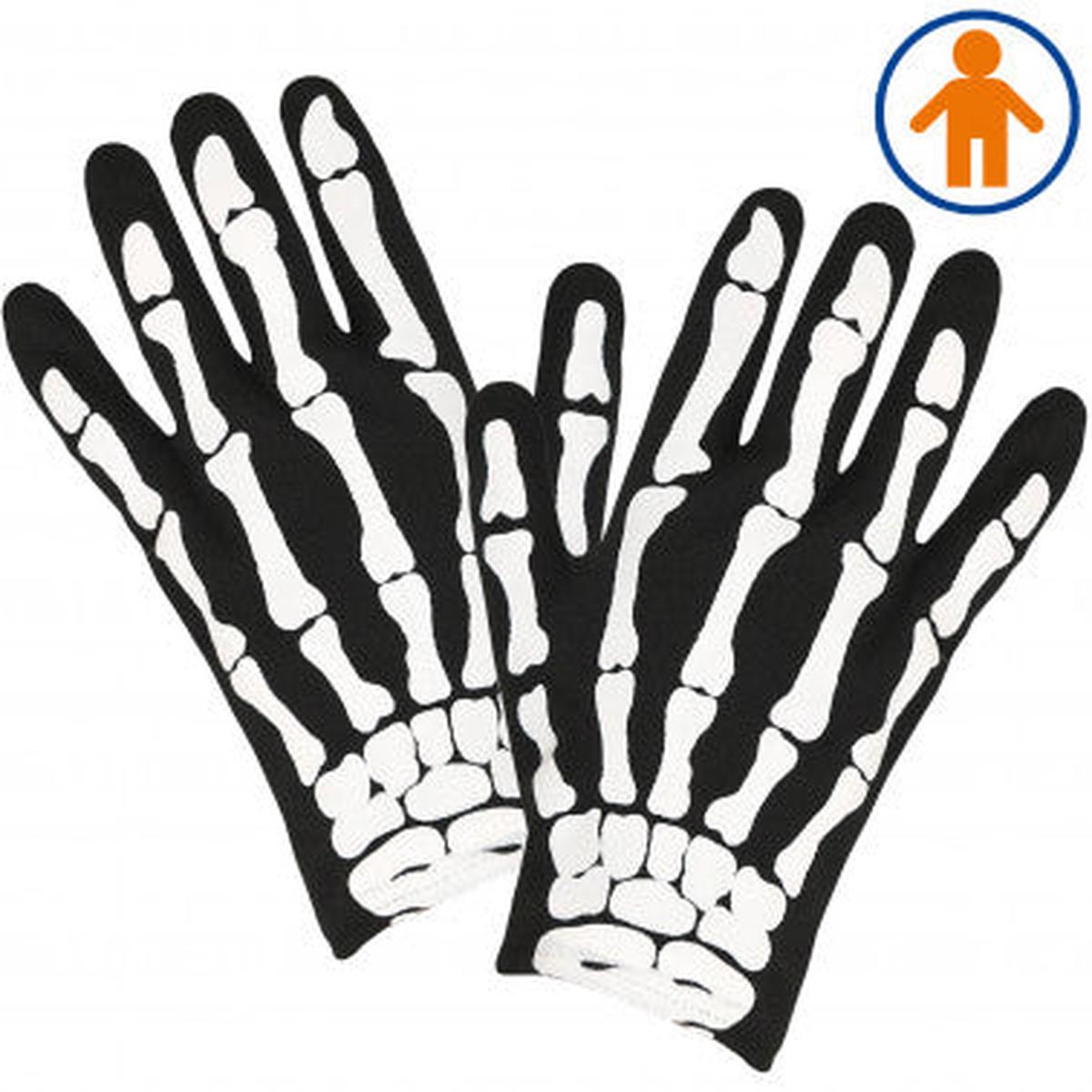 Skeleton Hand Gloves for Kids, Halloween and Carnival Accessory