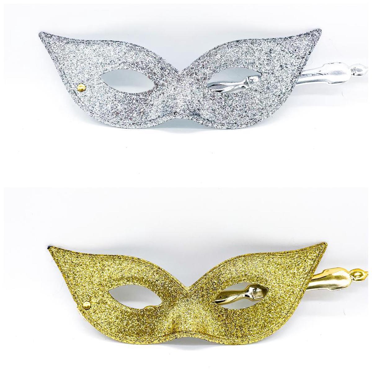 Venetian Mask with Rod, Assorted Colors for Eyes, Carnival Masks