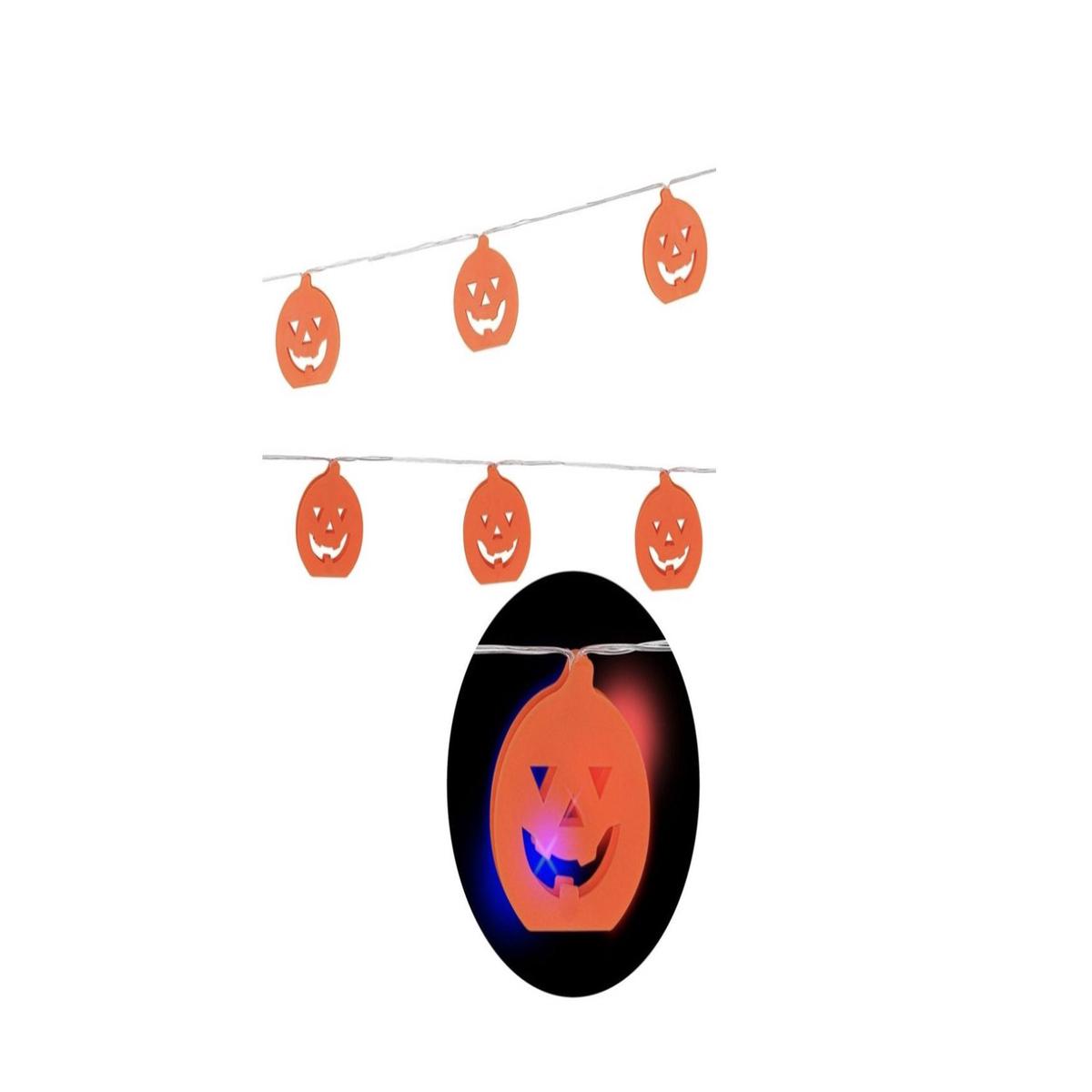 10-Light Battery-Operated Color-Changing Pumpkin String Lights, 2.5cm