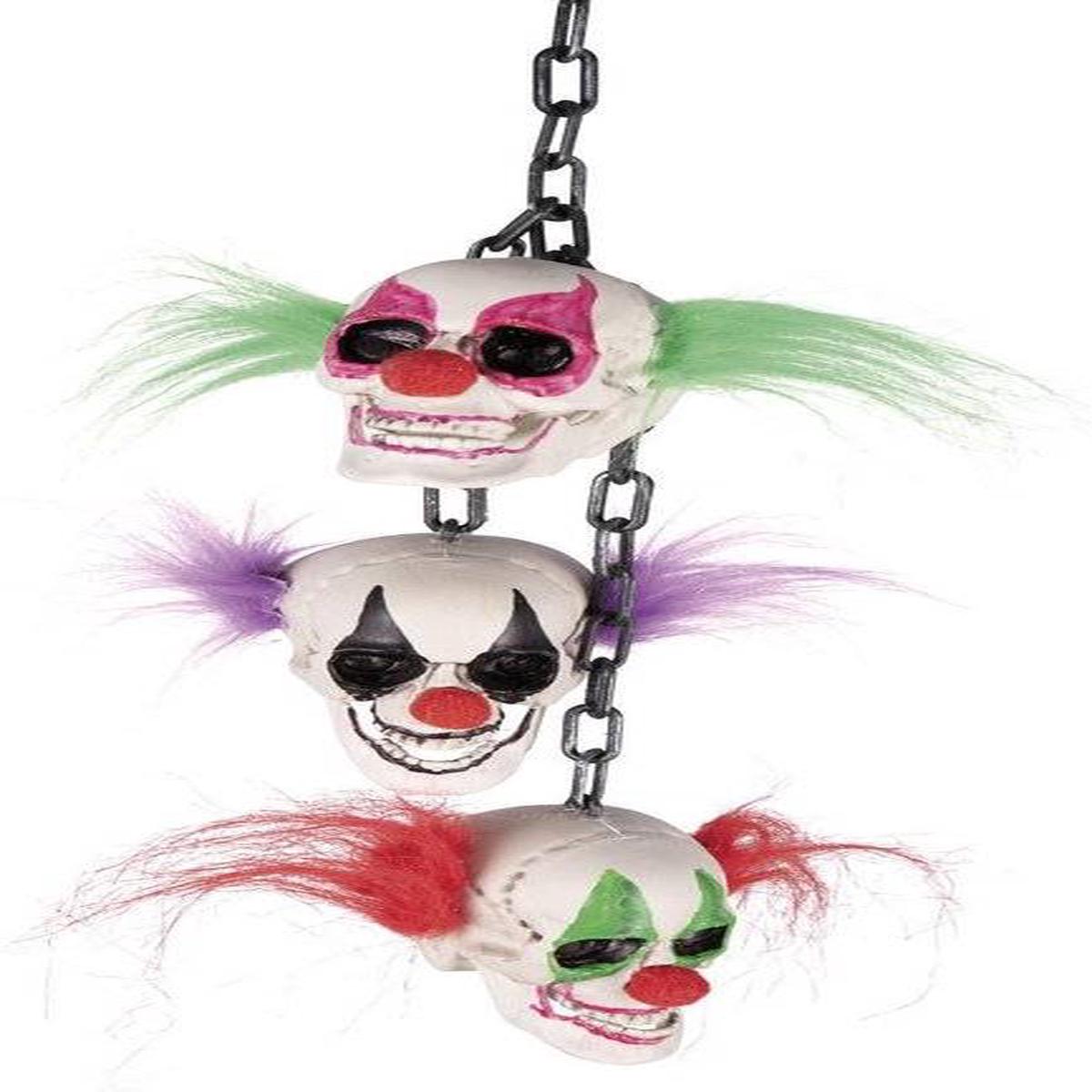 50cm Hanging Killer Clown Heads Halloween Ornaments