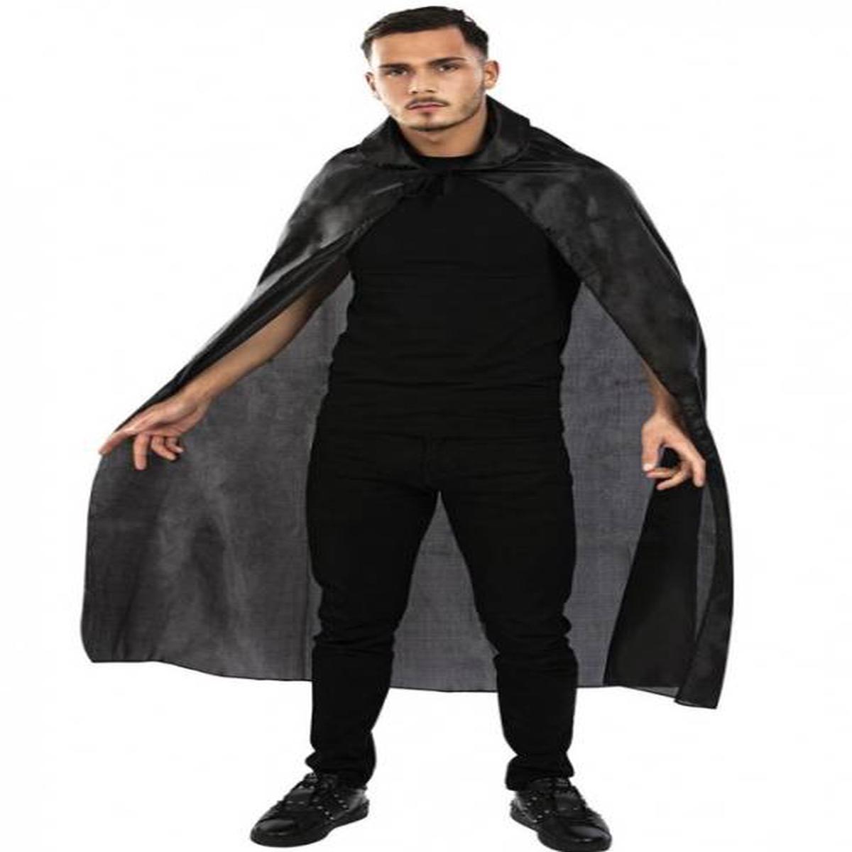 Black Cloak 140cm With Collar Halloween Accessories