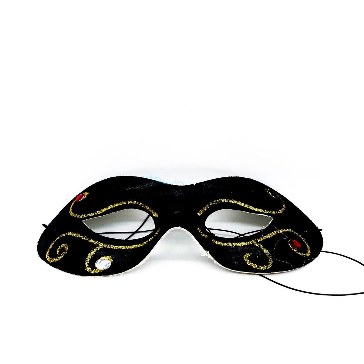 Black Mask with Gold Glitter Decorated for Eyes Carnival Masks