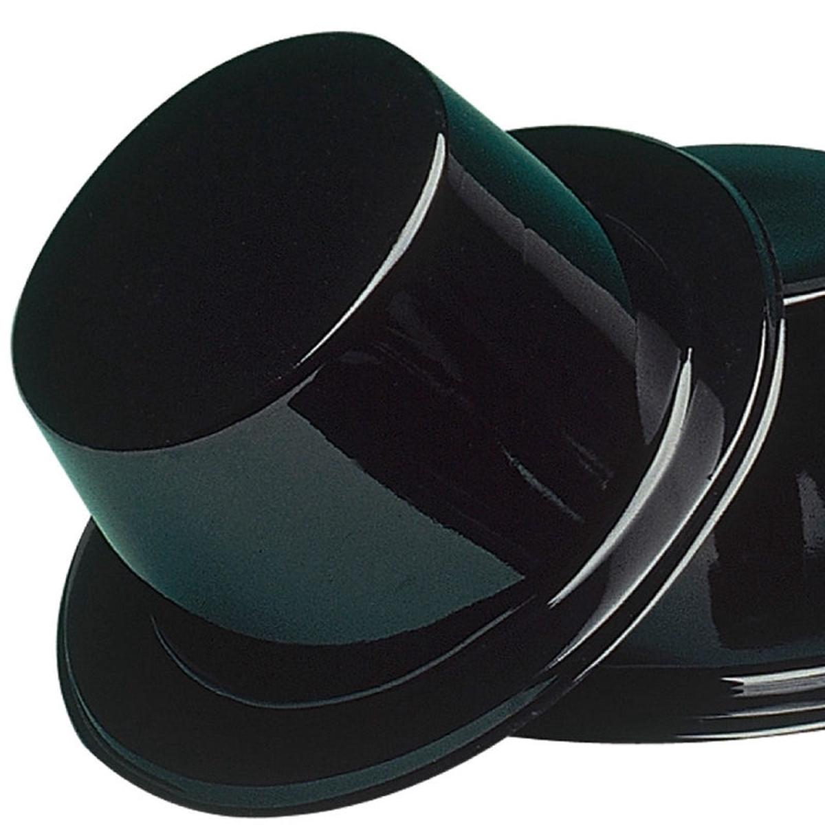 Black Plastic Glossy Hat Top Hat