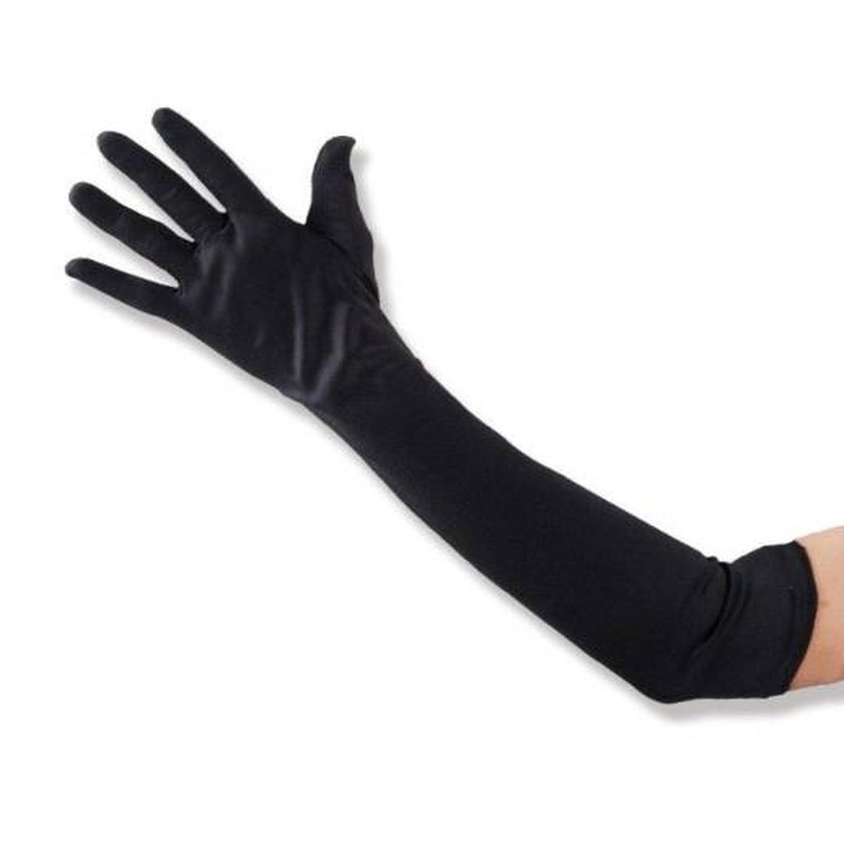 Black Stretch Fabric Gloves 50cm