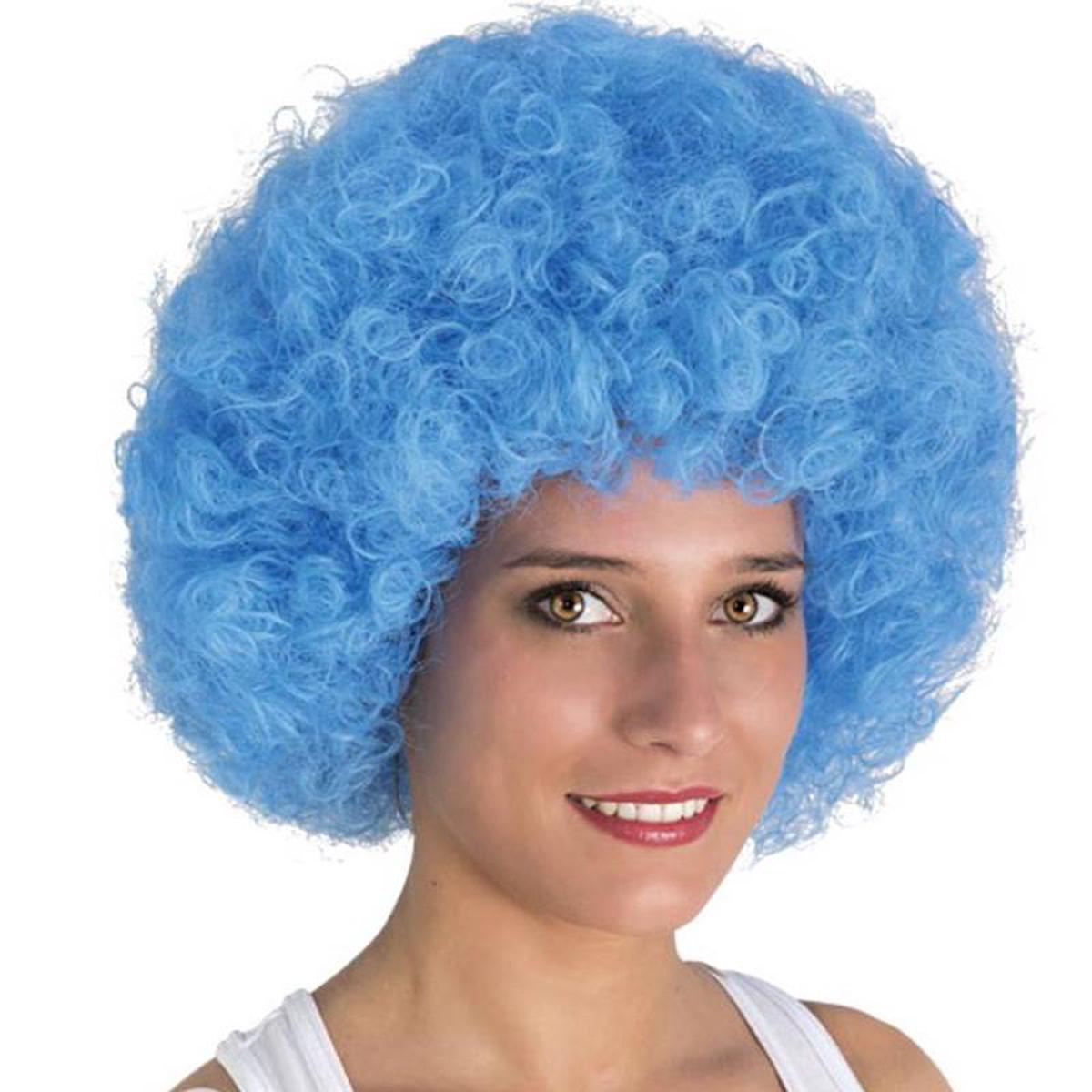 Blue Afro Wig Carnival Accessories