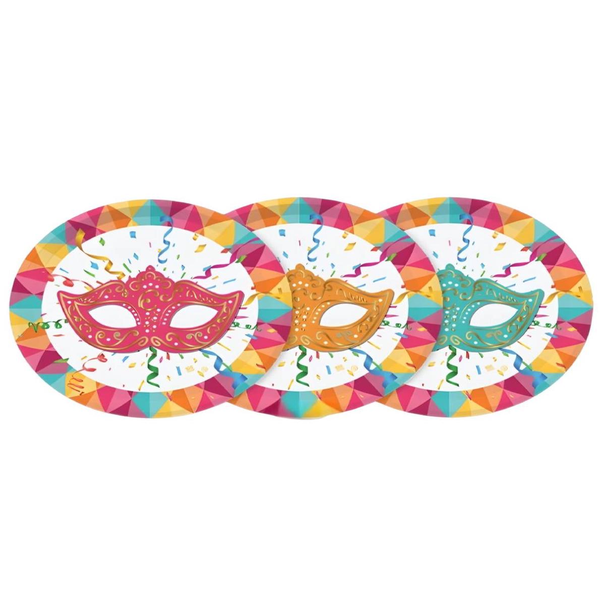 Carnival Mix Paper Dessert Plates 18cm 6pcs