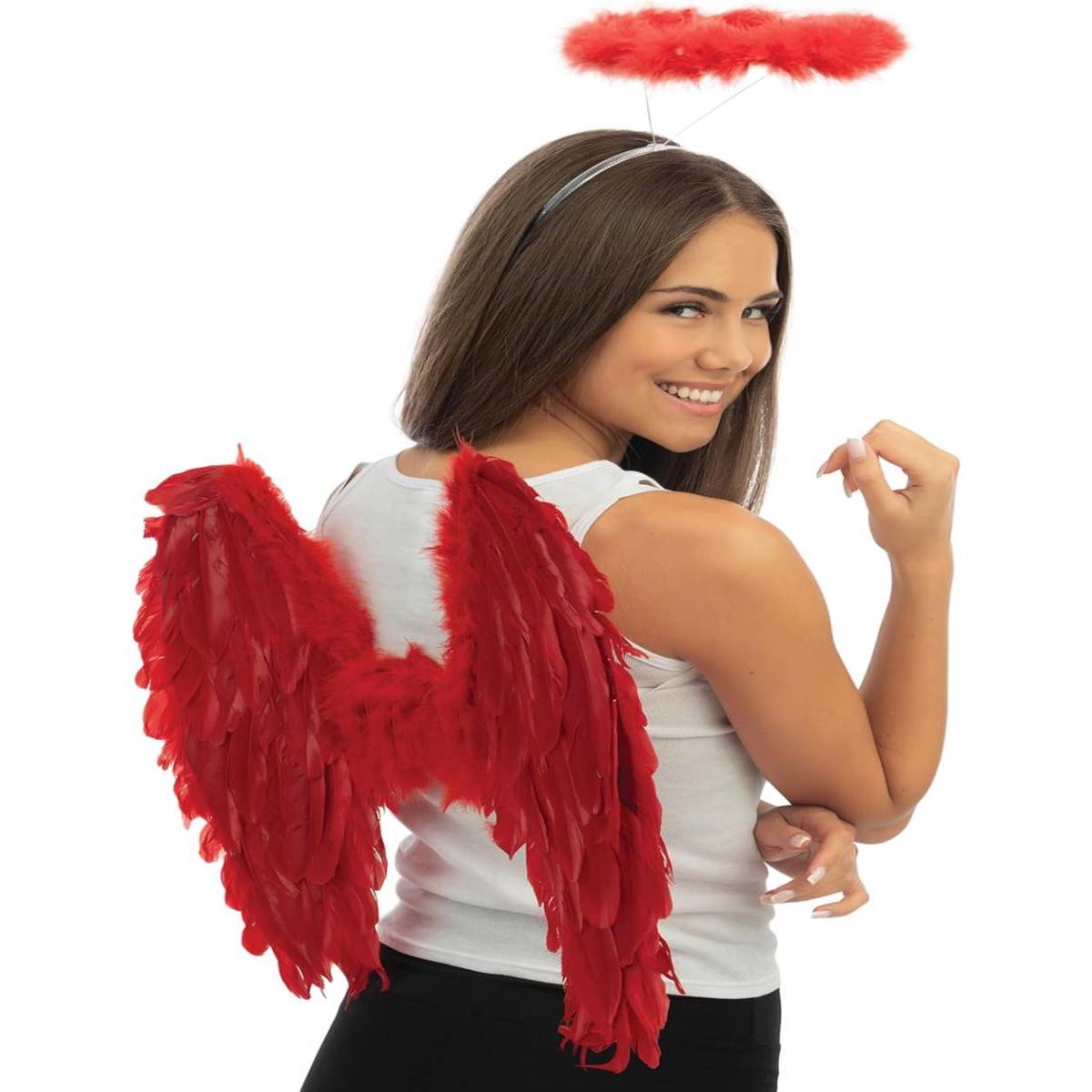 Red Feathered Wings 50x50cm