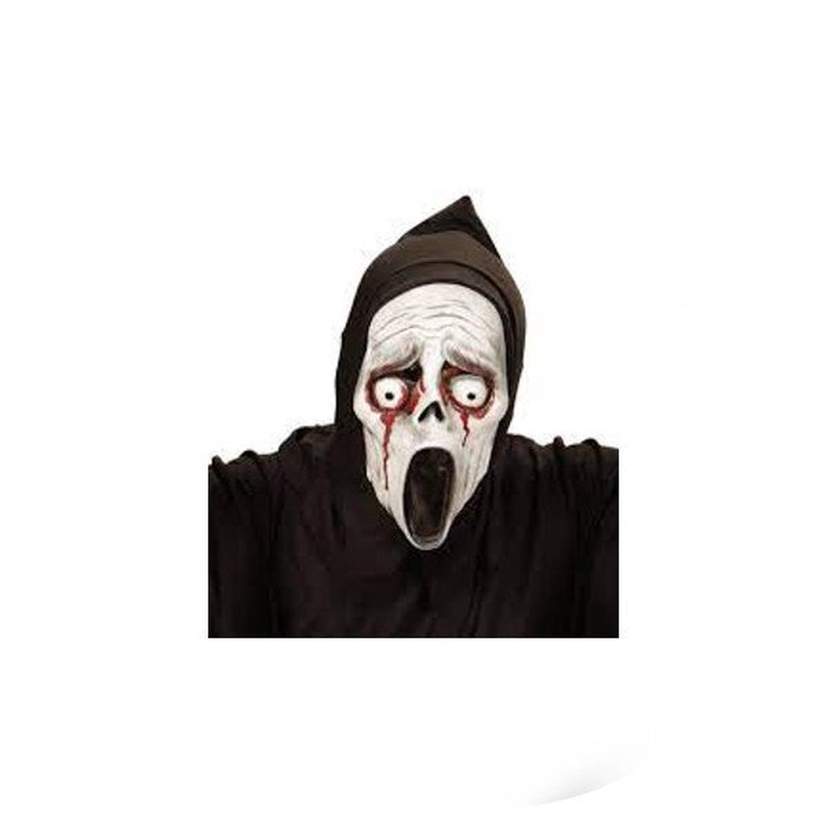 Screaming Ghost With Bleeding Eyes Halloween Mask Hood