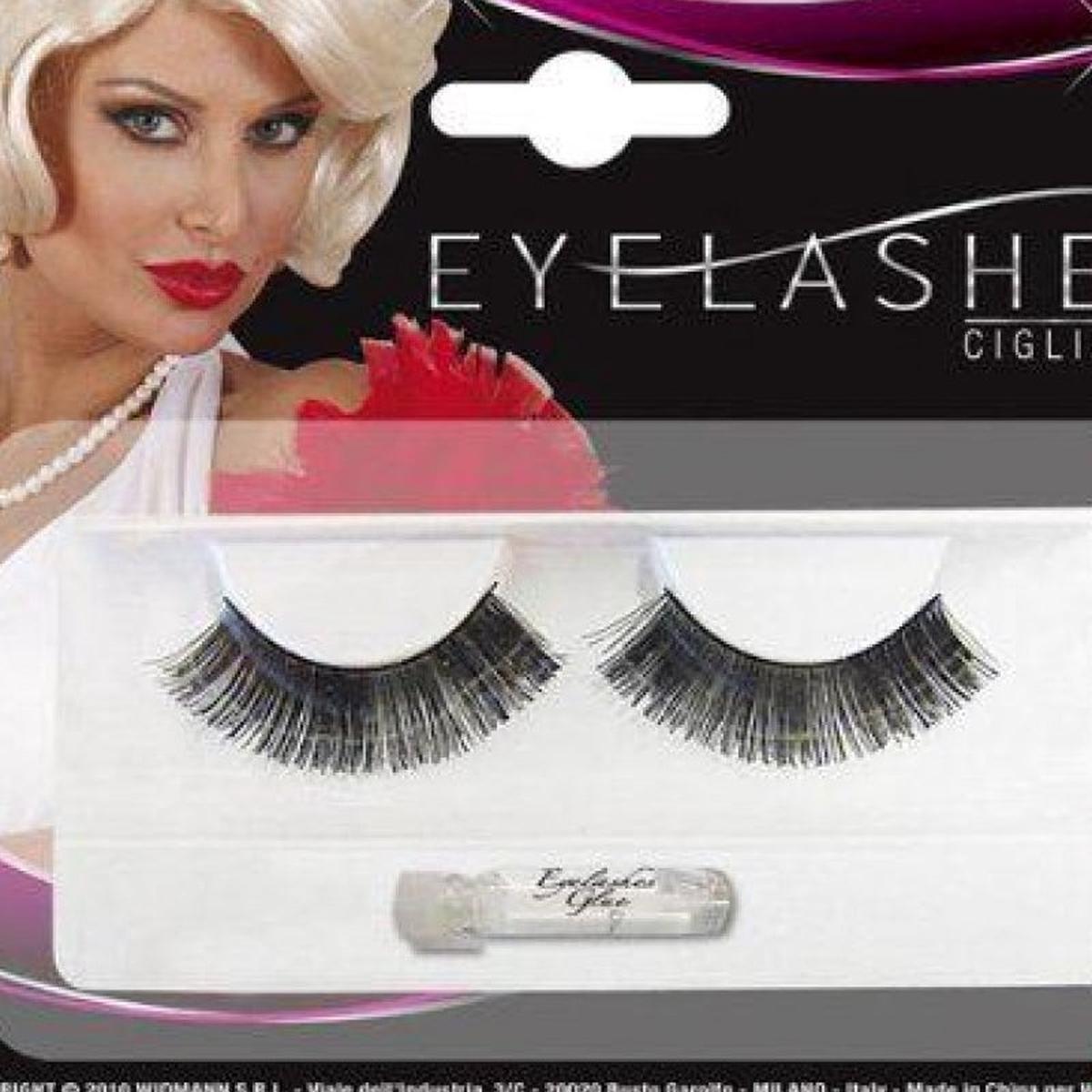 Short False Eyelashes with Glue in a Tube for Halloween and Carnival