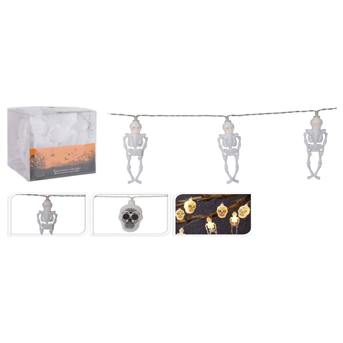 Skeleton String Lights, 10 Battery-Operated Lights, 40x40cm