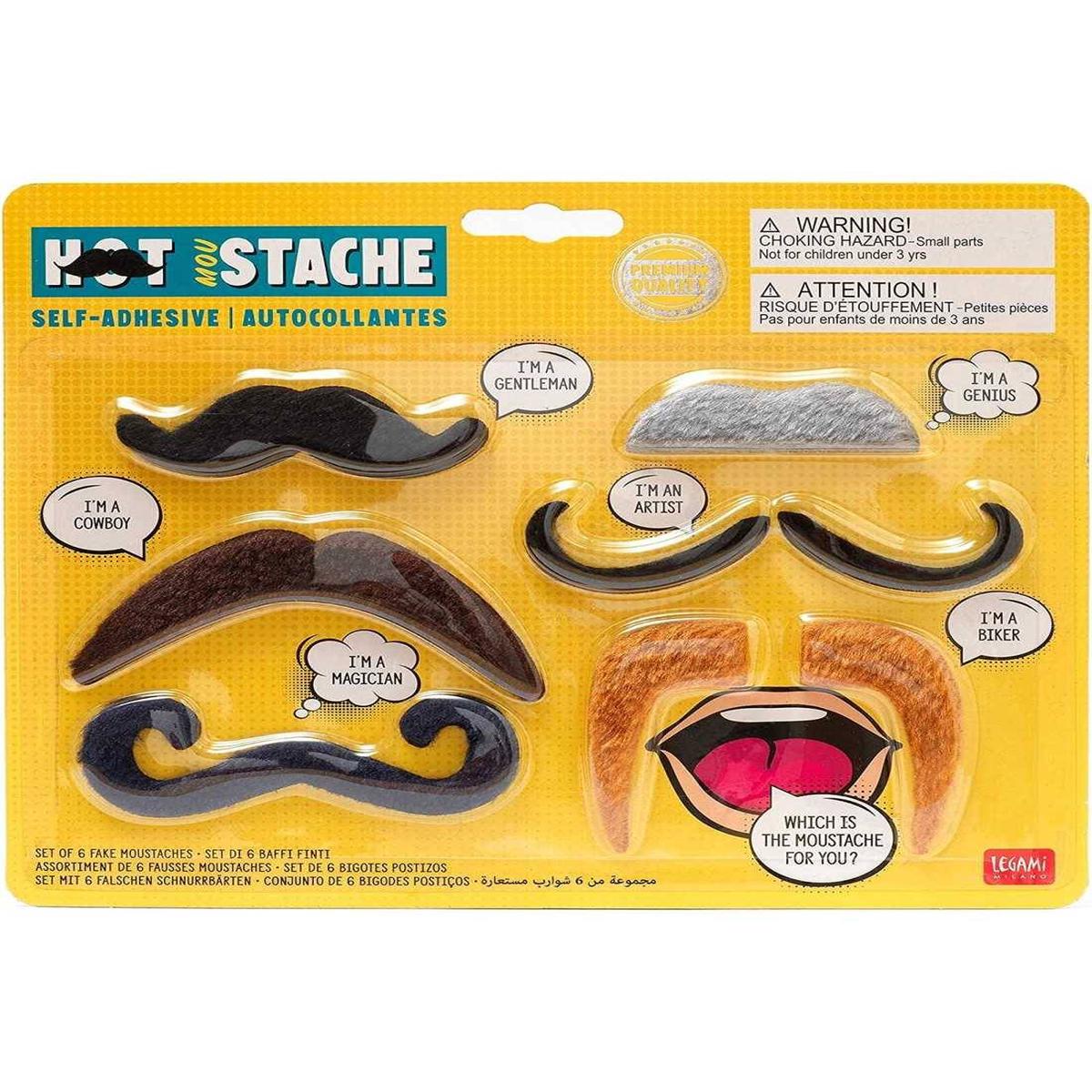 Tie Set 6 Assorted Mustaches