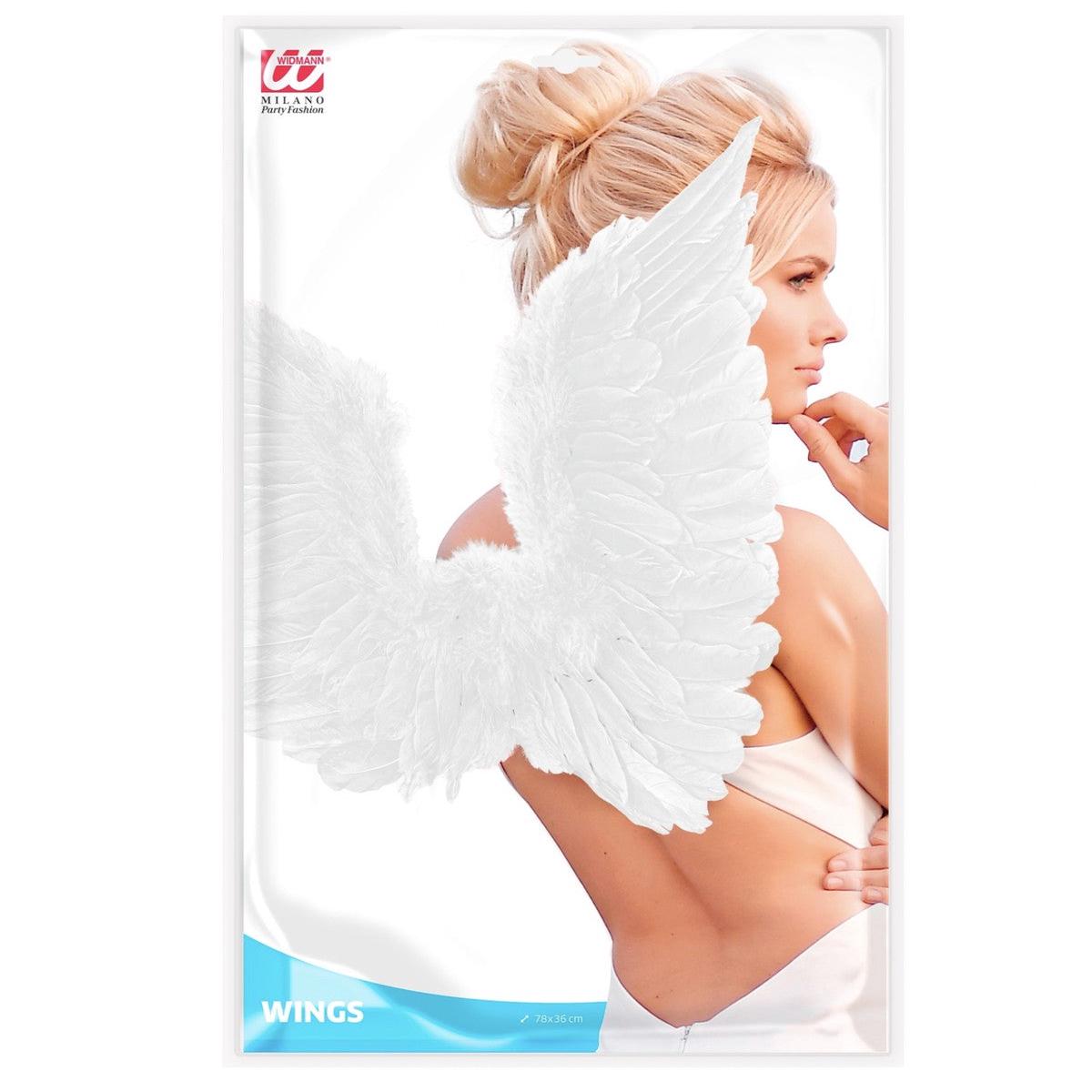 White Feathered Wings 78x36cm Halloween Accessory