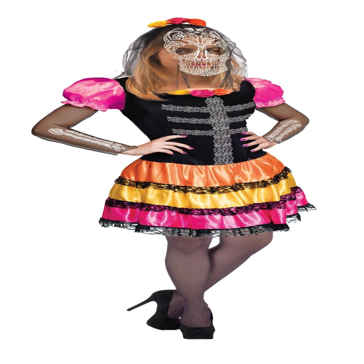 Women's Skull Flower Halloween Costume One Size