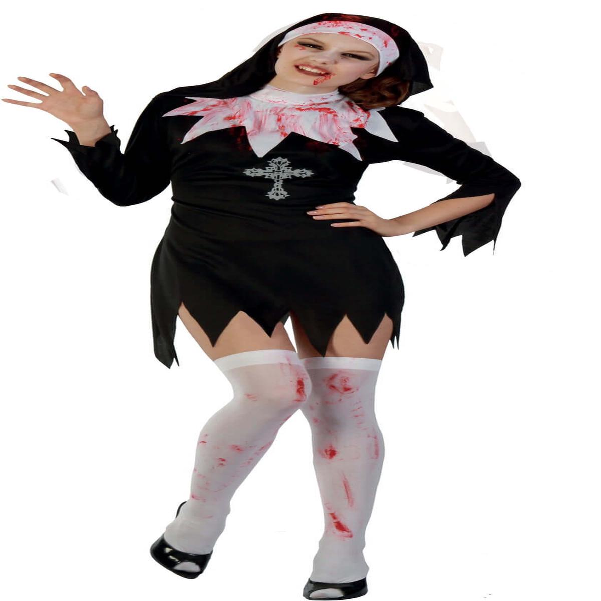 Zombie Nun Halloween Costume for Women