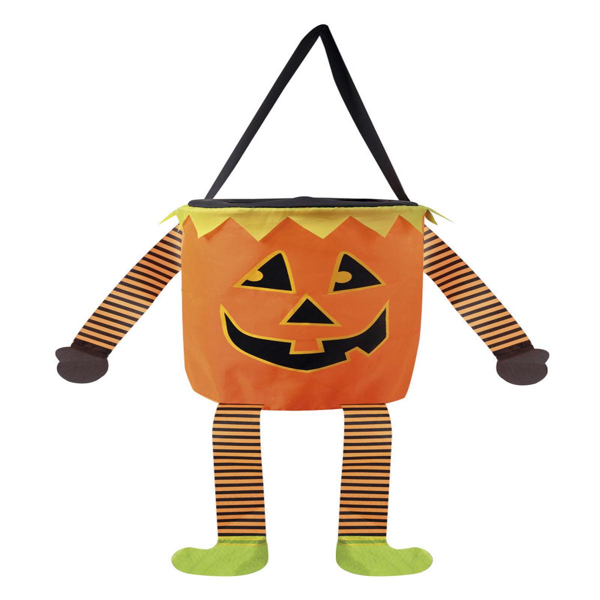 18cm Fabric Pumpkin Basket Halloween Accessories