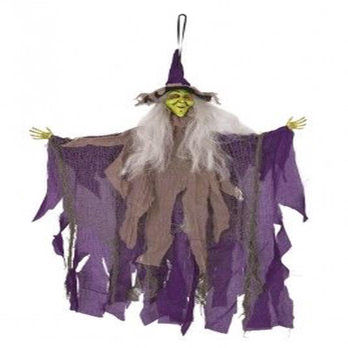 66cm Hanging LED Witch Halloween Ornament
