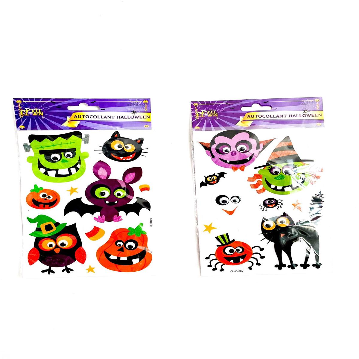 9pcs Assorted Character Stickers Halloween Ornaments