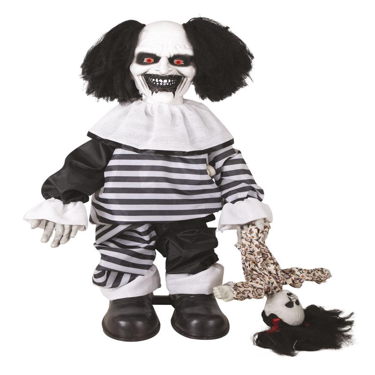 Animated Evil Clown with Lights and Sound 80cm Halloween Ornaments