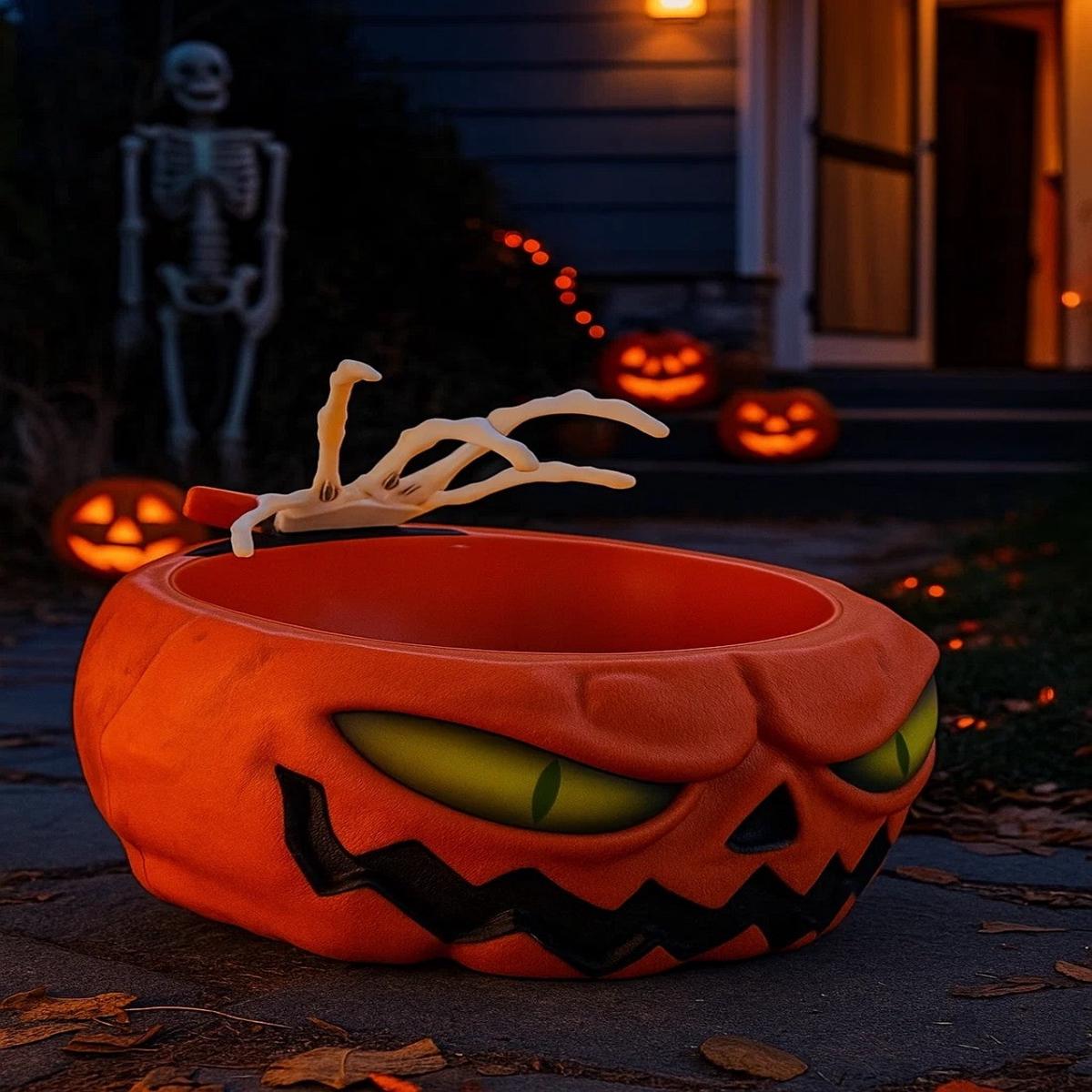 Animated Halloween Pumpkin Candy Bowl