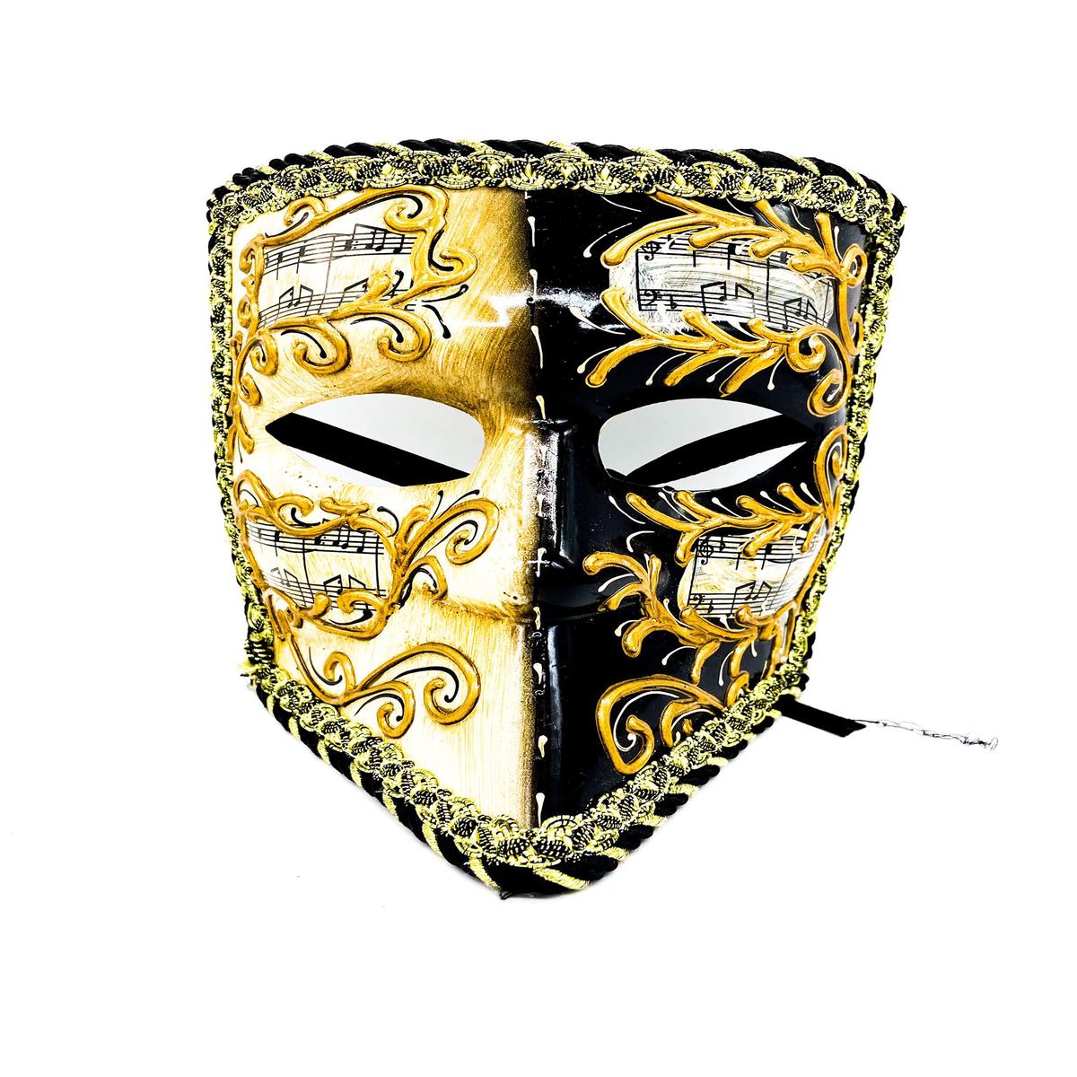 Beige and Black Venetian Mask Decorated Carnival Masks
