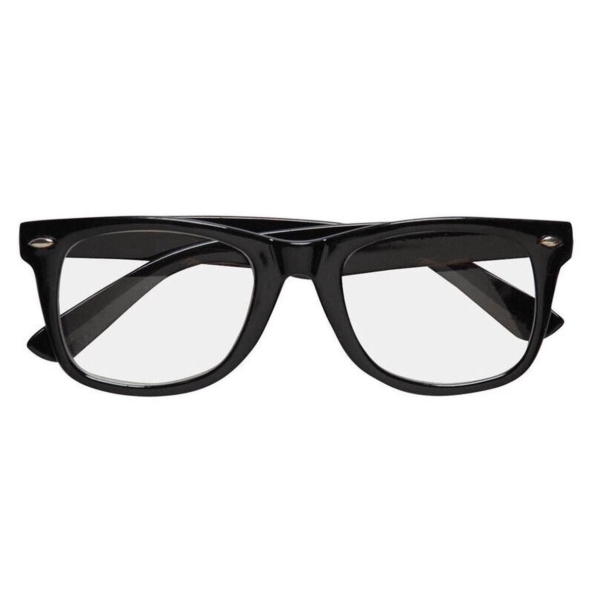Black Square Glasses with Clear Lenses for Halloween and Carnival Accessories