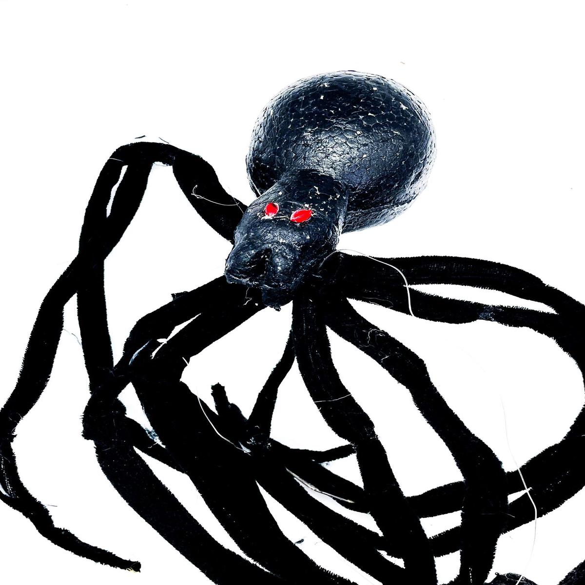 Black Styrofoam Spider Halloween Ornaments