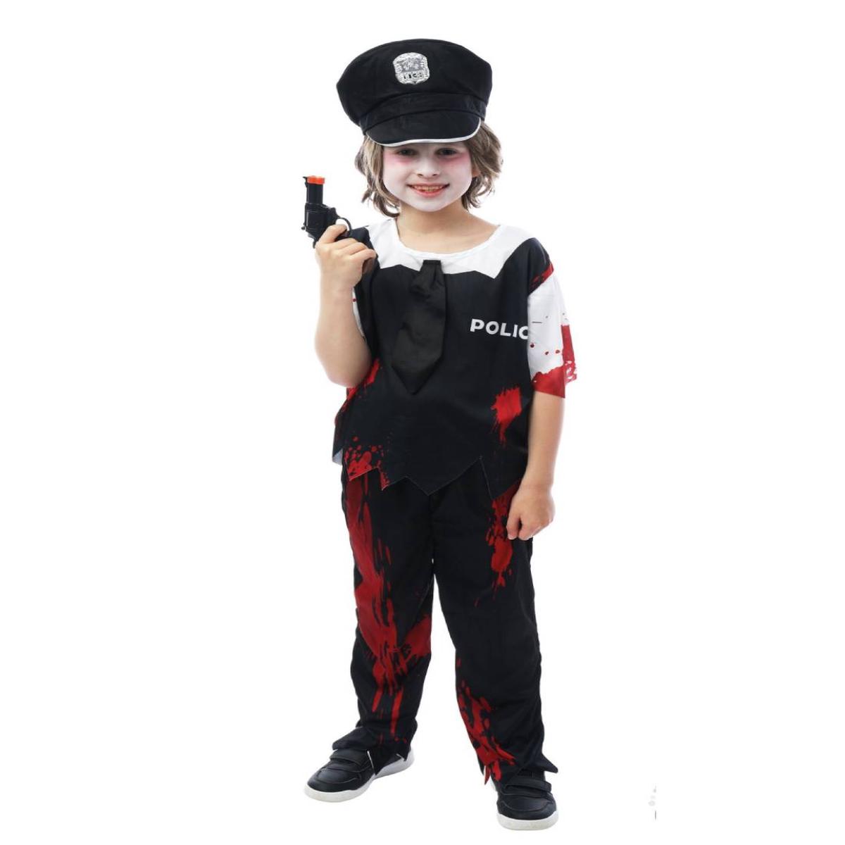 Bloody Policeman Halloween Costume for Kids Ages 7-9