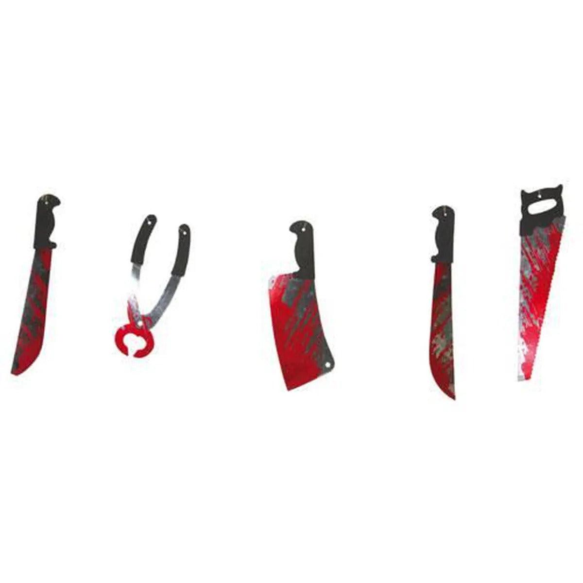 Bloody Weapons Garland Halloween Ornaments
