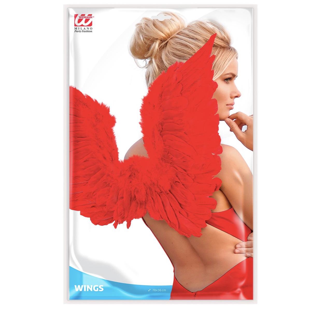 Red Feathered Wings 78x36cm Halloween Accessory