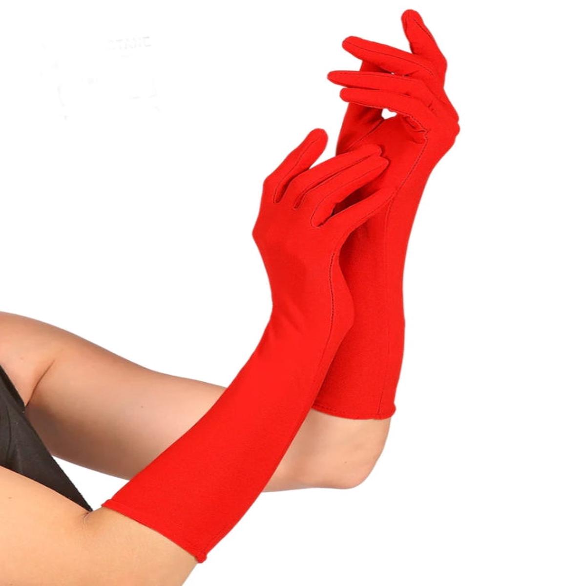 Red Gloves 40cm Halloween and Carnival Accessories