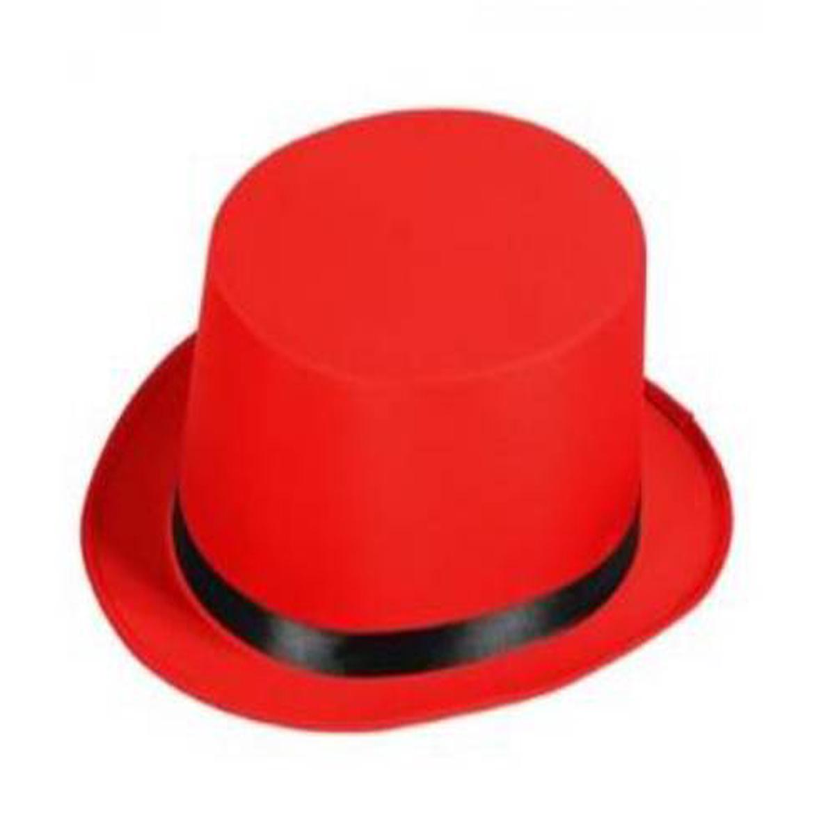 Red Top Hat with Black Band - Carnival Hats