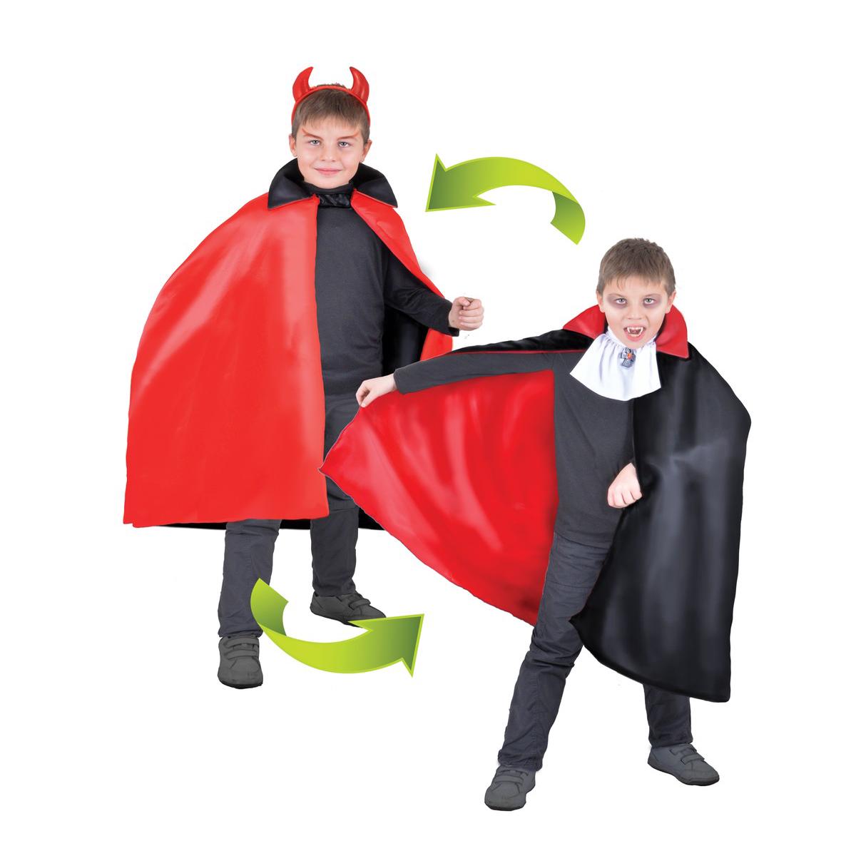 Reversible Vampire or Devil Cape for Kids Halloween Accessories