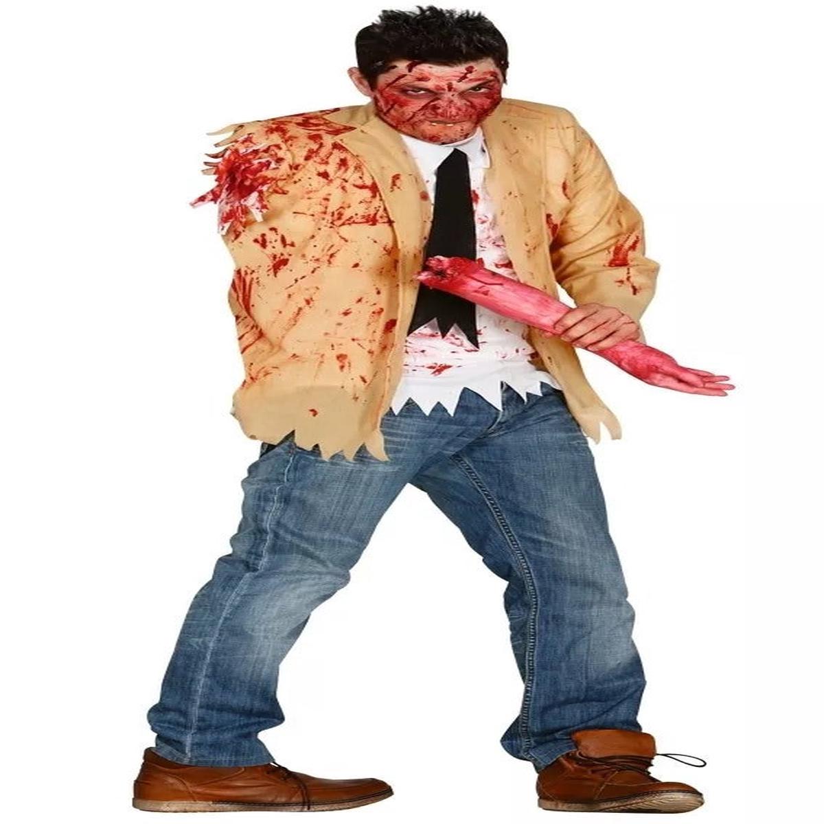 Adult Zombie Halloween Costume with Amputated Arm